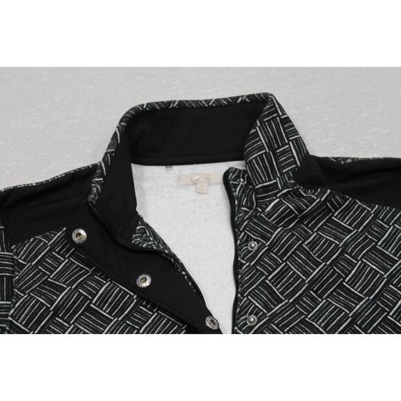 Adidas Fleece Golf Jacket Snap Neck Woven Performance Athletic Womens Sz Medium - Picture 7 of 10